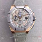 Swiss 7750 Audemars Piguet Lebron James Replica watch Rose Gold Gray Leather